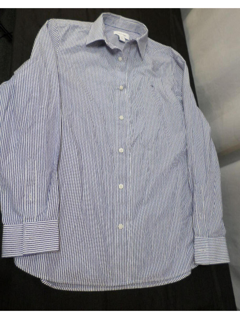 EUC DESIGNER CALVIN KLEIN LONG SLEEVE BUTTON DRESS CASUAL BLUE SHIRT SIZE SMALL